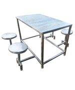 Stainless Steel 4 Stool Dining Table