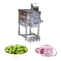 2 HP Semi Automatic Stainless Steel Chilly Onion Cutter