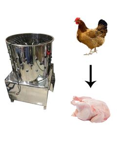 Chicken De-Feathering Machine, 0.5 HP Motor, 3 Birds