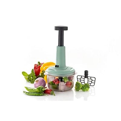 5902 PUSH CHOPPER MANUAL FOOD CHOPPER AND HAND PUSH VEGETABLE CHOPPER,  CUTTER, MIXER SET FOR KITCHEN WITH 3 STAINLESS STEEL BLADE.