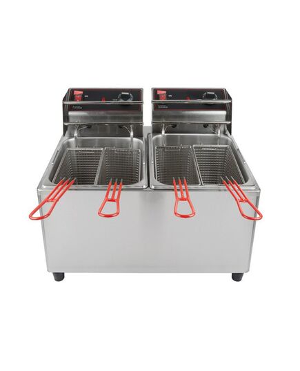 Stainless Steel Double Tank Deep Fryer Electric & Gas operated, 5+5 Liters
