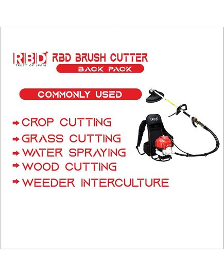 RBD 35 CC Grass Cutter Machine | 4 Stroke Brush Cutter Machine | Lawn Grass Cutter Machine | Grass Machine | Bush Cutter Machine | Backpack Brush Cutter | Grass Trimming Machine | Agriculture Machine - Without Tiller