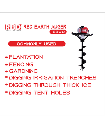 RBD Pit Digging Machine 63CC with 8 & 12 Inch Drill Digger