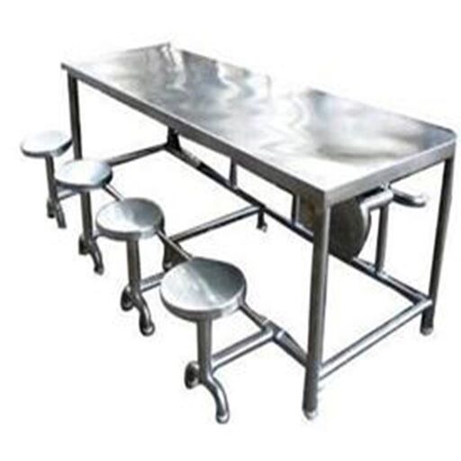 Stainless Steel 8 Stool Dining Table