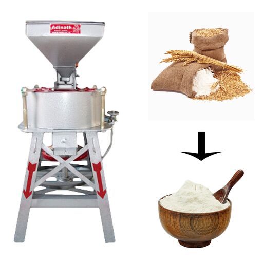 16 Inch Stone Type Flour Mill Horizontal with 3 HP Motor