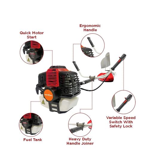 Neptune BC-520 Heavy Duty Petrol Brush Cutter Side Pack 2 Stroke 52cc