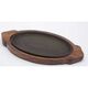 Wood & Cast Iron Ovel Sizzler Plate, 16 X 9 Inch (Pack of 2)