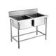 Commercial Two Sink Unit Stainless Steel